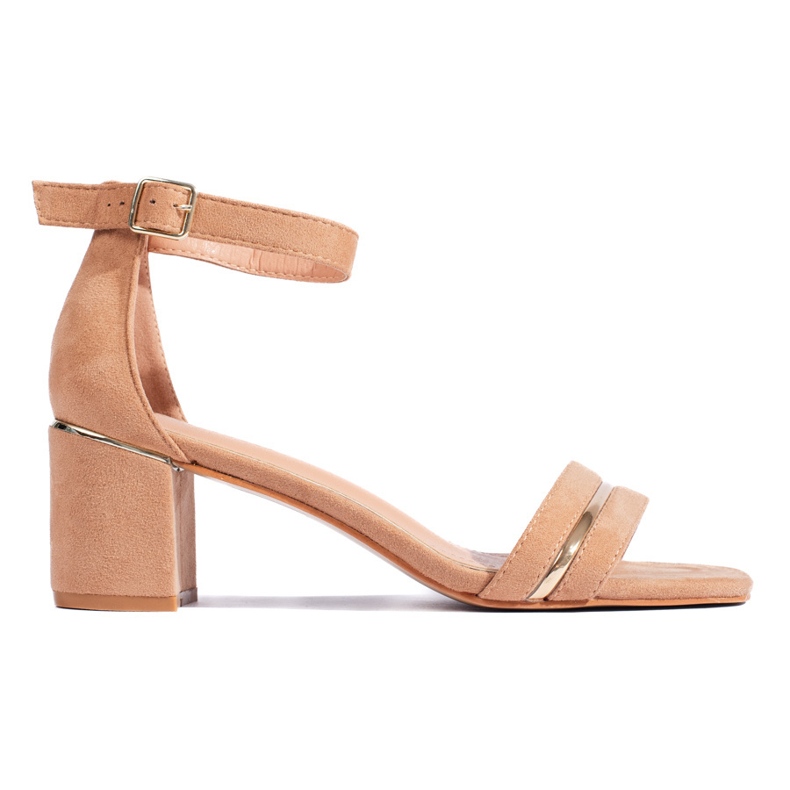 Sandalias tacón bajo ante marrón Sandalias tacón bajo ante marrón