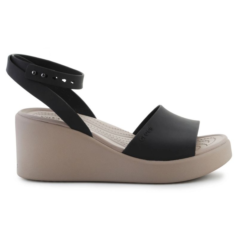 Sandalias de cuña con correa al tobillo Crocs Brooklyn 209406-07H negro Sandalias de cuña con correa al tobillo Crocs Brooklyn 209406-07H negro