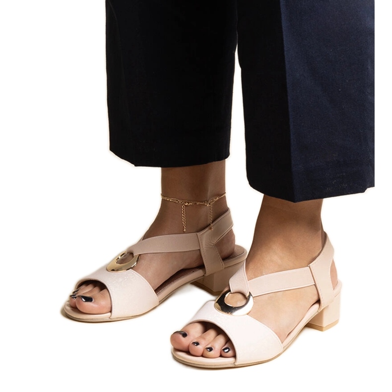 Sandalias de tacón sin cordones Jorga beige