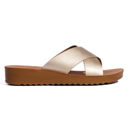 Chanclas plataforma mujer doradas dorado Chanclas plataforma mujer doradas dorado