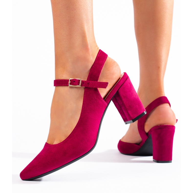 Zapatos de salón de mujer de ante rosa de Sergio Leone rosado