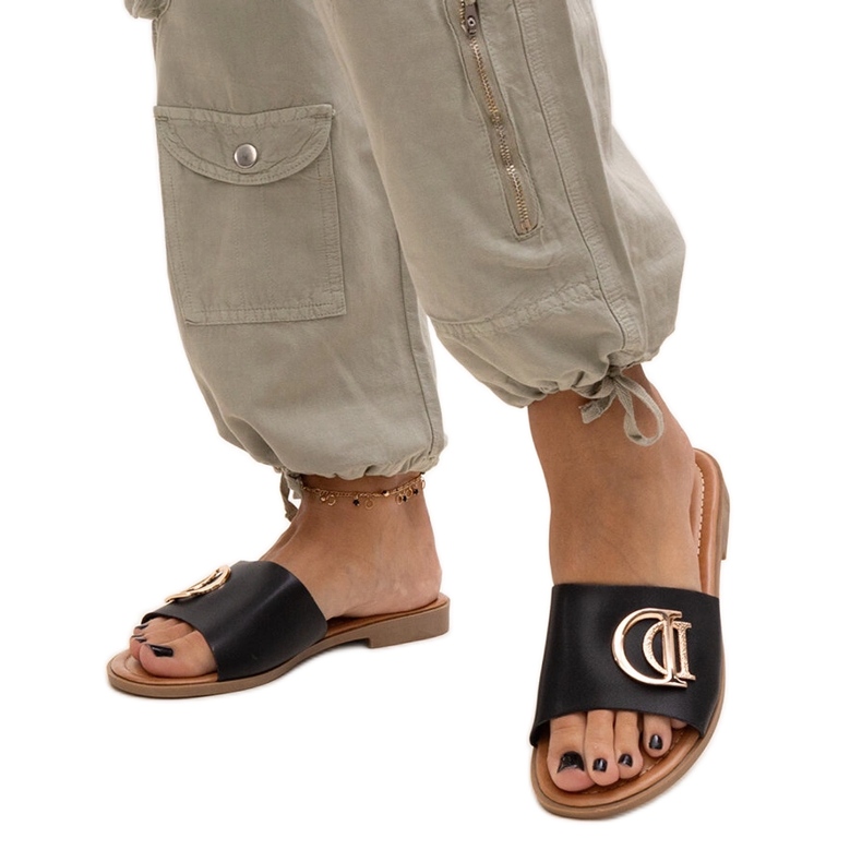 Chanclas negras con hebilla Almeita negro