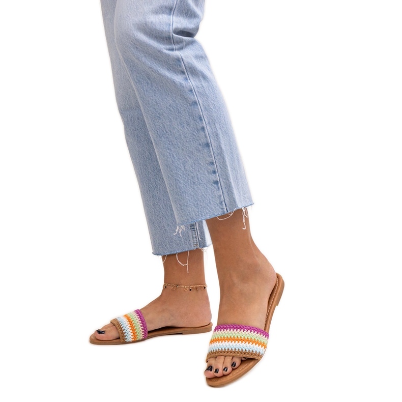 Chanclas Marika con bordado multicolor