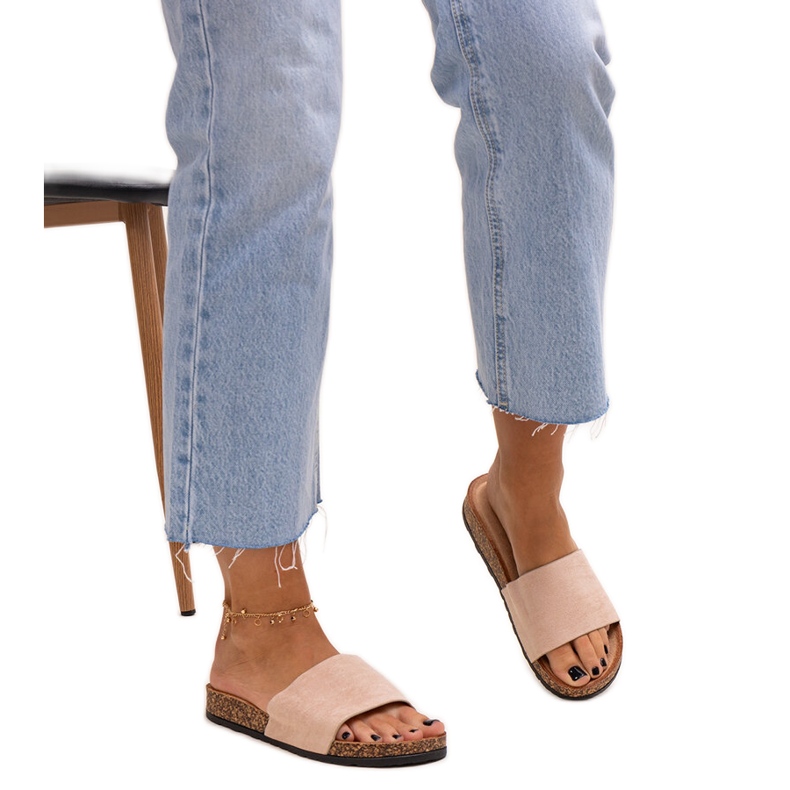 Chanclas clásicas con suela de corcho Matilte beige
