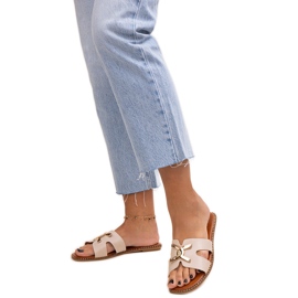 Chanclas beige claro con hebilla Razanna