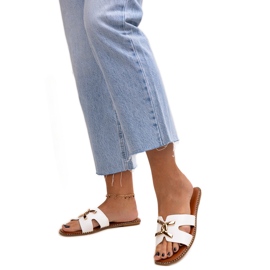 Chanclas blancas con hebilla Razanna blanco Chanclas blancas con hebilla Razanna blanco