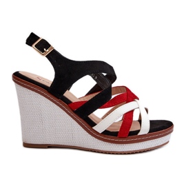 Sandalias de cuña con tiras Ellen negras negro
