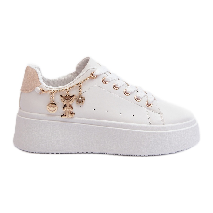 Zapatillas Mujer Plataforma Con Colgantes Blanco Tivissa