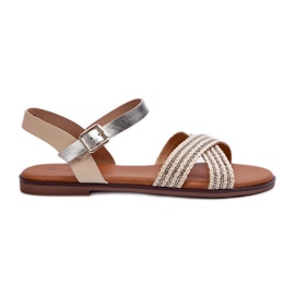 S.Barski MY923 Sandalias Planas Mujer, Beige