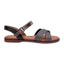 S.Barski MY923 Sandalias Planas Mujer Negro