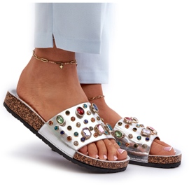 Chanclas de Mujer Con Adornos S.Barski MY122 Plata