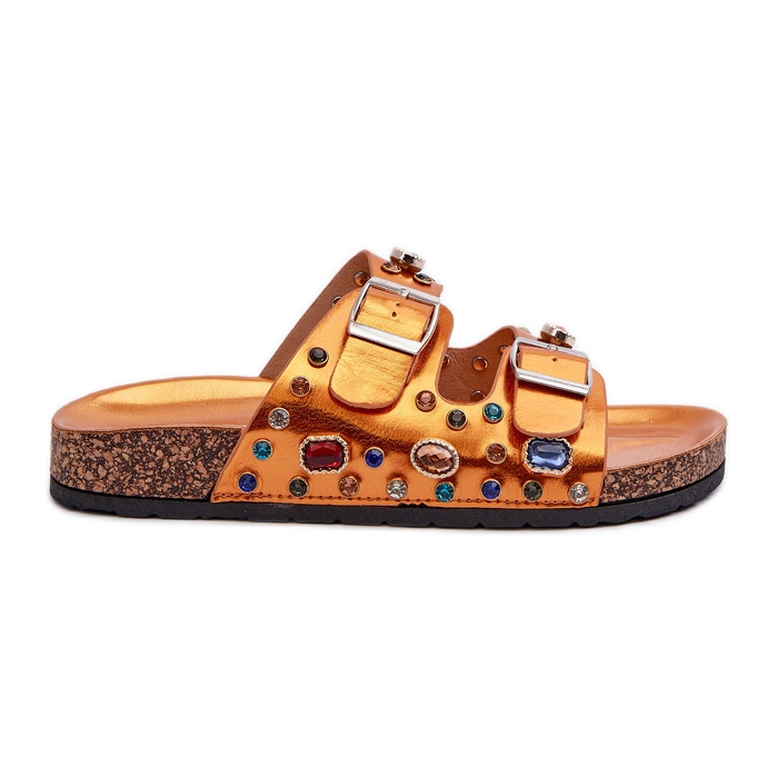 Chanclas Mujer Decoradas Hebillas S.Barski MY121 Naranja dorado
