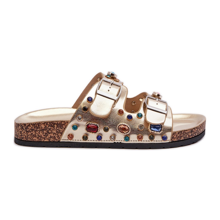 Chanclas de Mujer Decoradas con Hebillas S.Barski MY121 Dorado