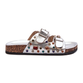 Chanclas de Mujer Decoradas con Hebillas S.Barski MY121 Plata