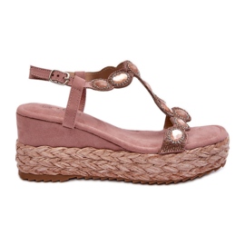 Sandalias Mujer Cuña Con Trenza S.Barski MY291 Rosa