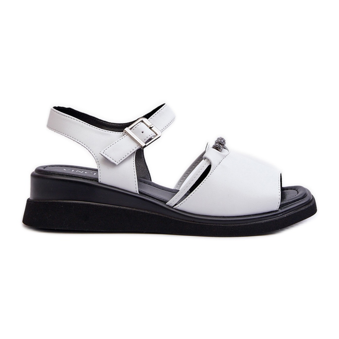Sandalias Cuña Mujer Piel Vinceza 66624 Blanco