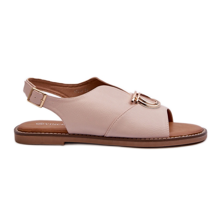 Sandalias Planas De Mujer Con Adorno Dorado Vinceza 17319 Rosa Claro rosado