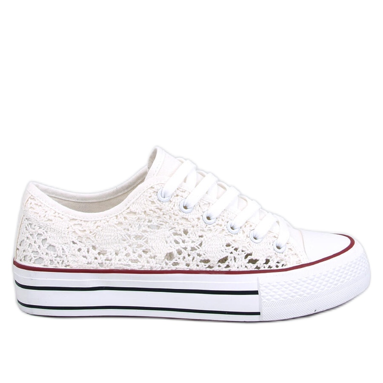 Ferrie crudo Zapatillas de encaje blanco