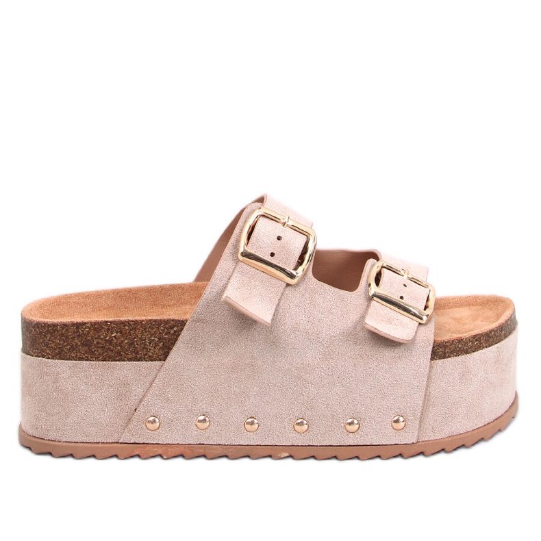 Pantuflas plataforma corcho Galzai Kaki beige