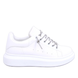 Deportivas con cordones de cristal Serie BLANCO/PLATA