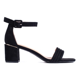 Sandalias tacón ante negro