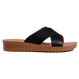 Chanclas plataforma mujer negras negro