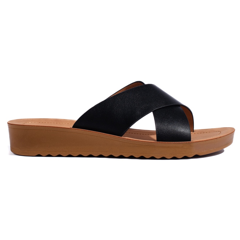 Chanclas plataforma mujer negras negro