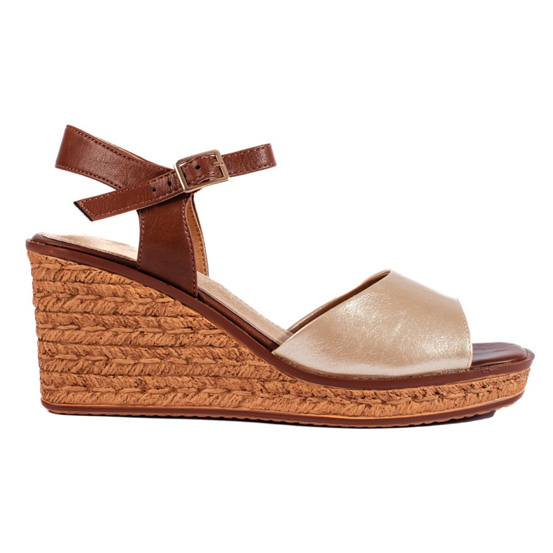 Sandalias de cuña doradas para mujer de Sergio Leone dorado