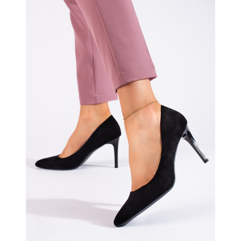 Zapatos de salón clásicos de ante negro de Sergio Leone