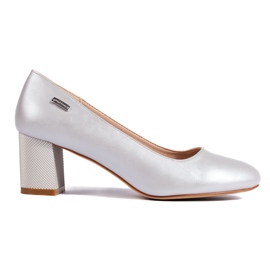 Zapatos de salón plateados de tacón para mujer de Sergio Leone plata