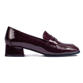 Mocasines Sergio Leone charol burdeos rojo
