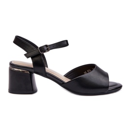 Sandalias Mujer Tacón Bajo Piel Ecológica Sergio Leone SK876 Negro