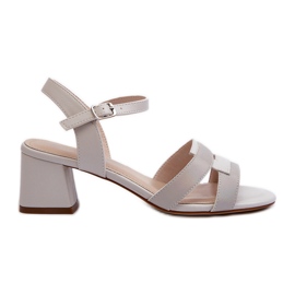 Sandalias de Tacón Alto para Mujer Elaboradas en Piel Ecológica Sergio Leone SK894 Gris