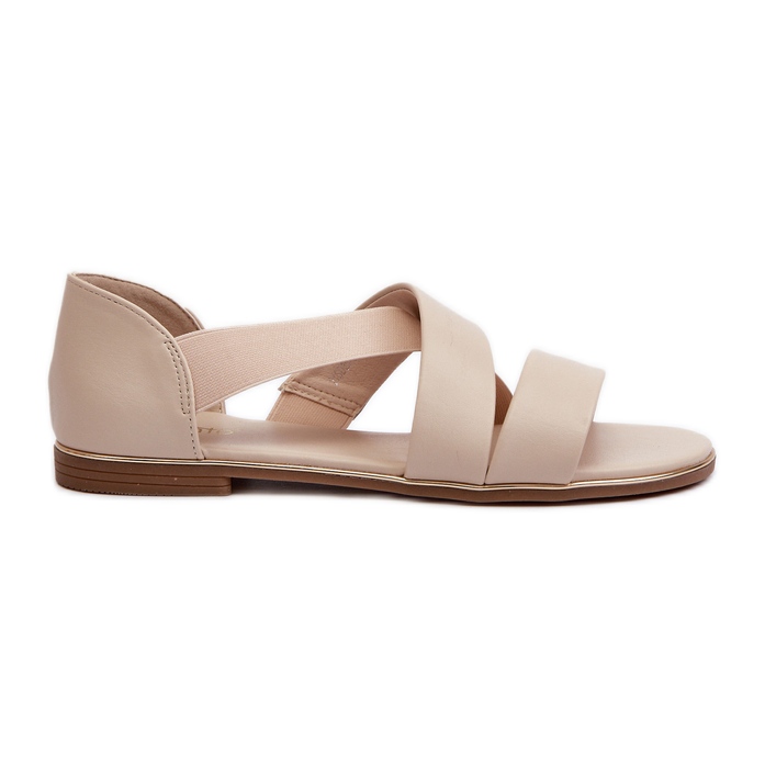 Sandalias Puglia de piel beige con ribete