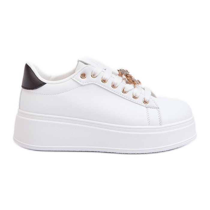 Zapatillas Mujer Plataforma Con Osito, Blanco Moanda