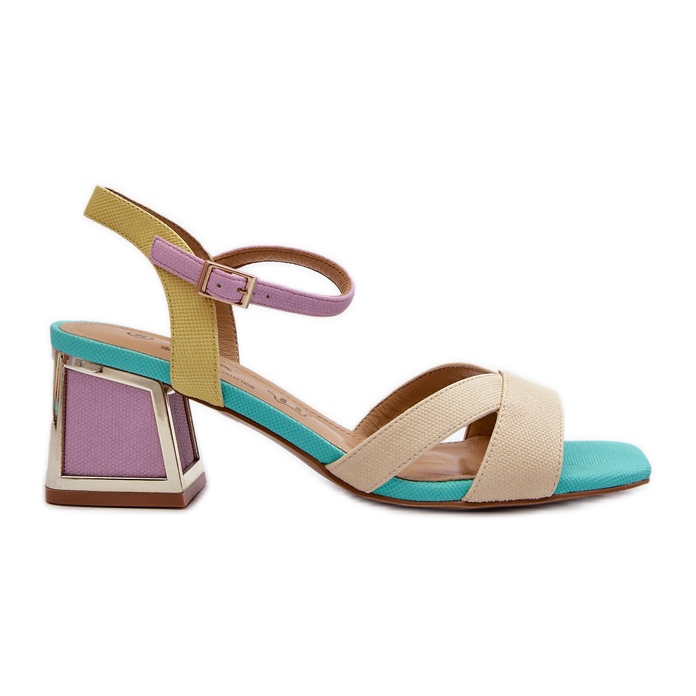 S.Barski Sandalias Tacón Mujer Pastel D&amp;A CR482 Beige