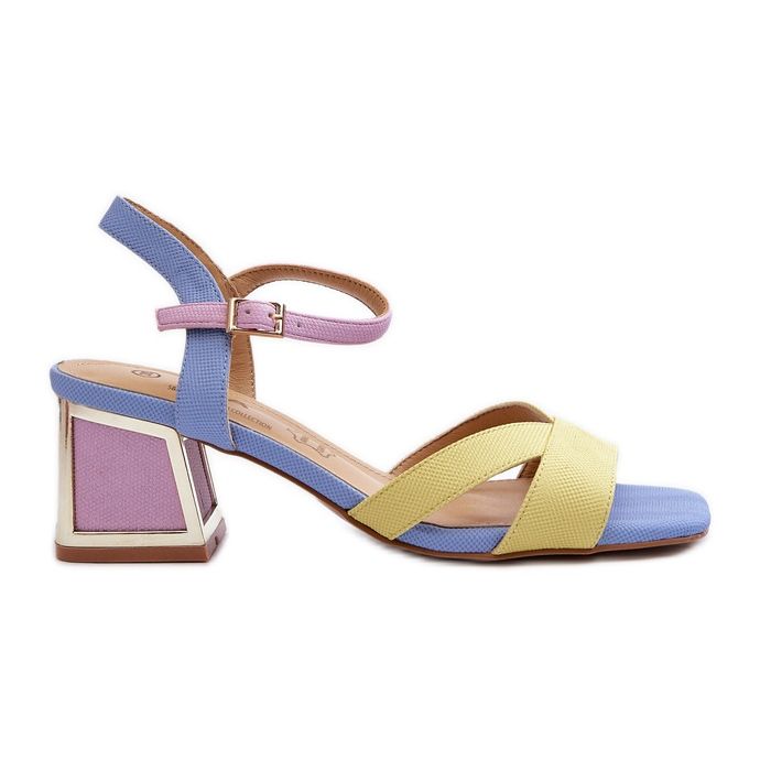 S.Barski Sandalias Tacón Mujer Pastel D&A CR482 Amarillo S.Barski Sandalias Tacón Mujer Pastel D&A CR482 Amarillo