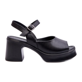 Sandalias Tacón Mujer Piel Vinceza 66627 Negro