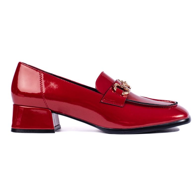 Sergio Leone Mocasines mujer charol rojo
