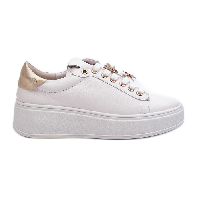 S.Barski Zapatillas Mujer De Piel Con Plataforma Con Alfileres D&A SN67 Blanco S.Barski Zapatillas Mujer De Piel Con Plataforma Con Alfileres D&A SN67 Blanco