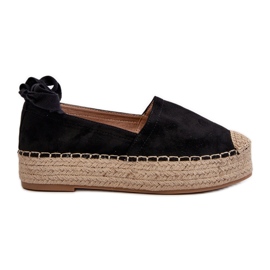 Alpargatas De Mujer Atadas A Plataforma Con Trenza, Negro Tailesse