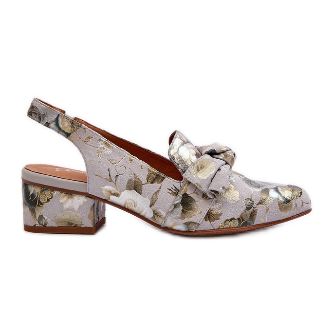 Sandalias Mujer Piel Tacón Bajo Con Flores Maciejka N6539-38 Verde
