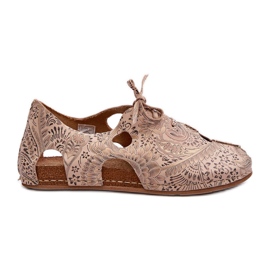 Zapatos De Mujer Estampados Con Recortes Maciejka 06431-02 Beige Zapatos De Mujer Estampados Con Recortes Maciejka 06431-02 Beige