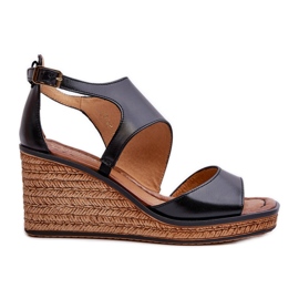 Sandalias Mujer Piel Cuña Maciejka 06657-01 Negro