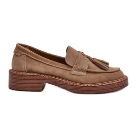 S.Barski Mocasines Mujer Ante Con Flecos D&amp;A TW107 Marrón