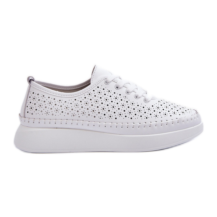 Zapatillas de piel con plataforma S.Barski LR278 Blanco