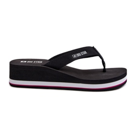 Chanclas de mujer con cuña Big Star JJ274A332 Negro