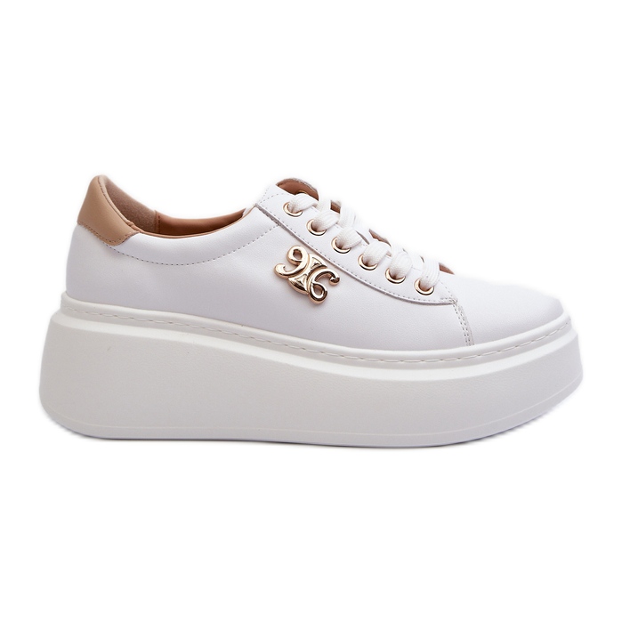 Deportivas Mujer de Piel con Plataforma, Blanco Pernalia Deportivas Mujer de Piel con Plataforma, Blanco Pernalia