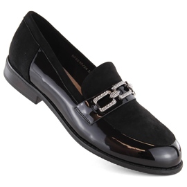 Mocasines de mujer Filippo DP6245 negros con circonitas