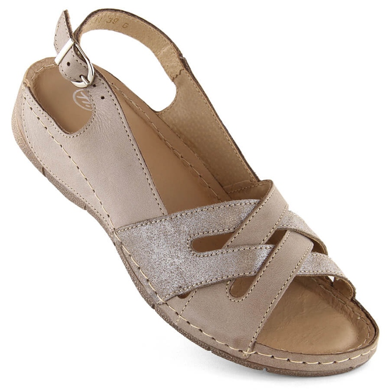 Sandalias mujer cómodas de piel en color beige Helios 134.02.025 Sandalias mujer cómodas de piel en color beige Helios 134.02.025